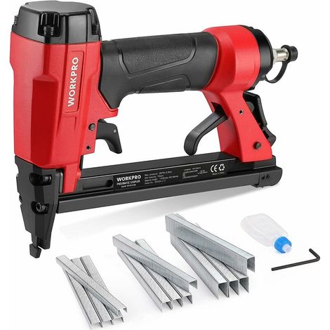 – Agrafeuse pneumatique 71/6-16 mm – 1884 agrafes – Pression 4,1-8,3 bar – Pour bois tendre et menuiserie – Poignée ergonomique (1/5)