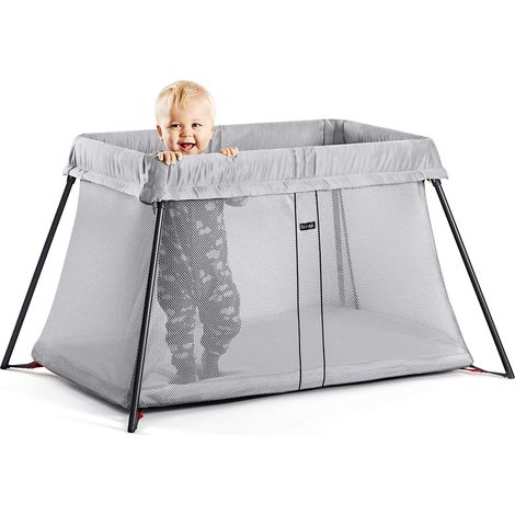 BabyBjörn Lettino da Viaggio Light con Coprimaterasso Per Lettino da Viaggio Light, Taglia Unica, Argento