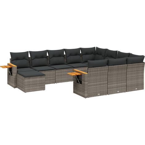 Maison Exclusive - Patio Sofa Set 10 plaza Grey (1/5)