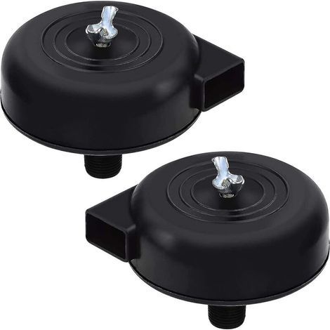 Filtre compresseur 2 pièces noir – raccord mâle 16 mm (3/8") pour compresseur d'air silencieux – acier et plastique (1/3)