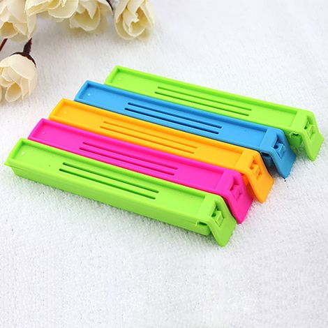 Set mit 20 Verschlussklammern für Taschen, 11 cm, zufällige Farbe, Kunststoff,