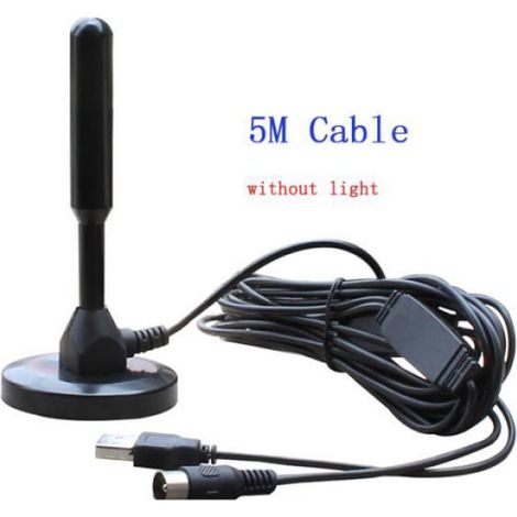 Antenne TV HD - 5 M - Amplificateur Intégré - Compatible DVB-T DMB-T ATSC - Gain 5 dB - Impédance 75 Ohm - Aluminium (1/4)