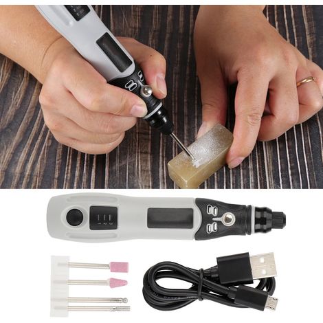 Elektrischer Mini-Gravierstift, Akku-Bohrmaschine, Jade-Gravierwerkzeug mit Schleifkopf (1/5)
