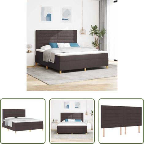 Matratze -  Boxspringbett mit Matratze Dunkelbraun 180 x 200 cm Stoff (1/5)