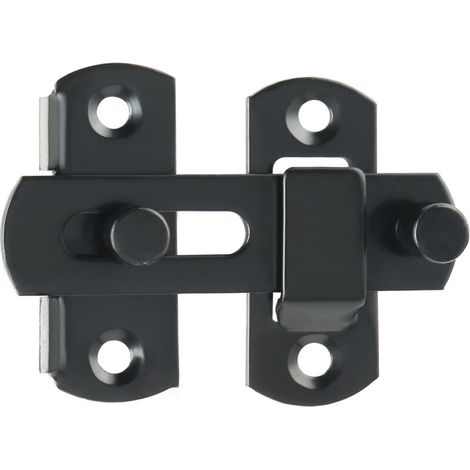 Schiebetürriegel mit Schrauben für Türen, Fenster, Schränke und Gärten, mattschwarze Ausführung, Edelstahl (1/5)