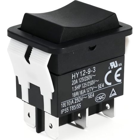 HY12-9-3 6 Pin Toggle Switch 125/250V 20A/1.5HP for Industrial Power Tools and Equipment, IP55 Waterproof, Flexible Circuit Control, Convenient Replacement (1/5)