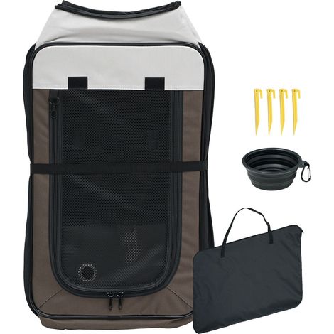 Enclos pliable pour animaux, 90 cm, portable, chenil pour chien, chat, tissu Oxford 600D imperméable, fermeture éclair amovible, intérieur/extérieur, voyage, camping (Octogone, M) (1/5)