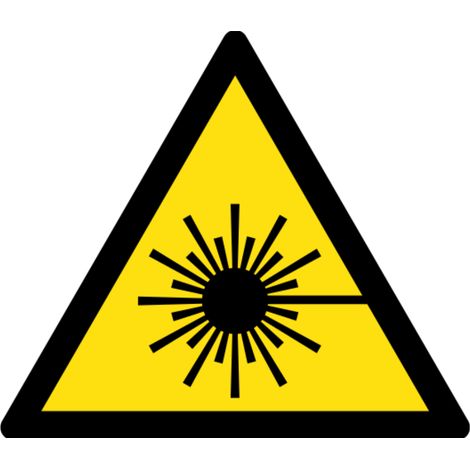 Panneau danger laser en fonctionnement compact ISO 7010 W004 - Materiel: PVC - Taille: 350mm (triangle)