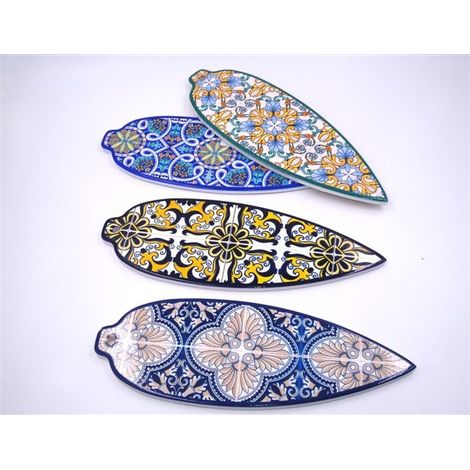 Sottopentole in Ceramica e Sughero Fantasia Foglia 28 x 10 cm 4 Decori