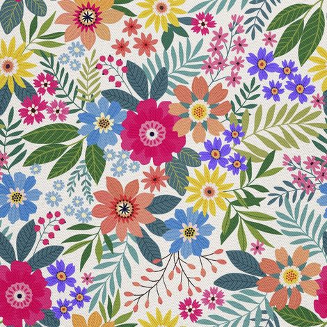 Telas decorativas para exteriores Oxford - Motivo floral colorido 4 (1/5)