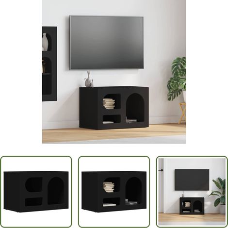 Wohnzimmermöbel - TV-Schränk Schwarz 60 x 35 x 40 cm Holzwerkstoff (1/5)