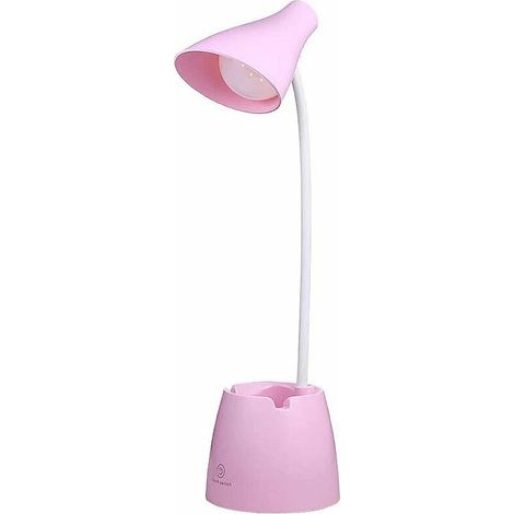 Lampe de Bureau, lampe table LED d'éclairage et capteur tactile, lampe bureau rotation à 360 ° à intensité variable pour la lecture, l'étude, le travail (Rose) (1/5)