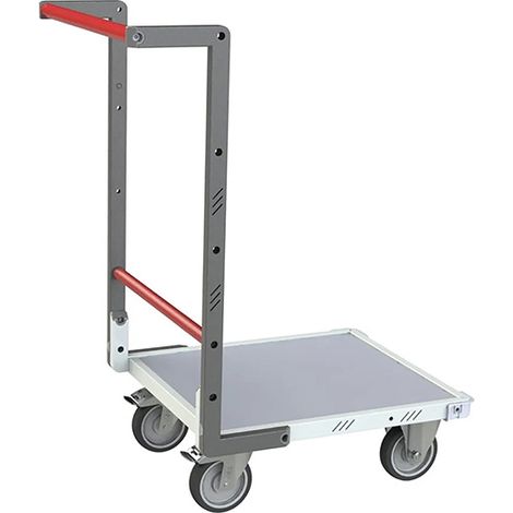 Chariot modulable un dossier fixe à tube - Plateau 550x495mm - Charge max 250kg - Roues thermoplastiques - Livré à monter - 804720120 (1/3)