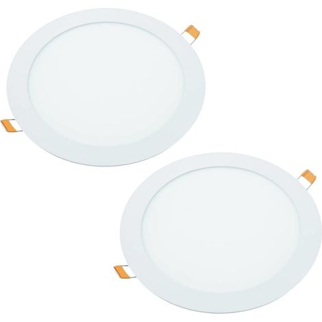 Jandei - 2x Downlight led 18W redondo empotrar 4200K, aluminio aro blanco mate, para hueco 200-205mm Downlight LED