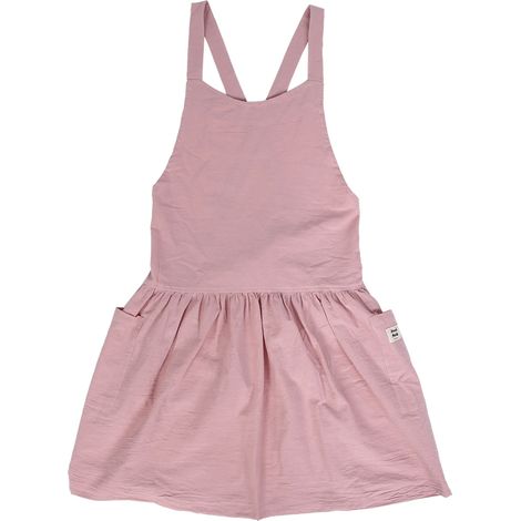 Tablier de cuisine femme en lin lavé, style gilet avec poches, anti-salissures, couleur rose, longueur 97cm (1/4)