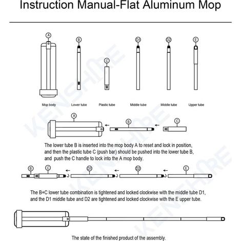 Balai plat en aluminium 400 mm qualité supérieure, seau pliable et 2 serpillères réutilisables microfibre mains libres, poignée alliage aluminium 134 cm (1/5)