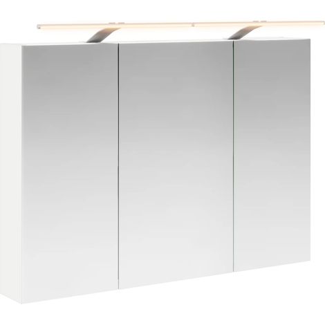 Maison Exclusive - Mobiletto per specchio da bagno Bianco 100 x 14,5 x 70 cm