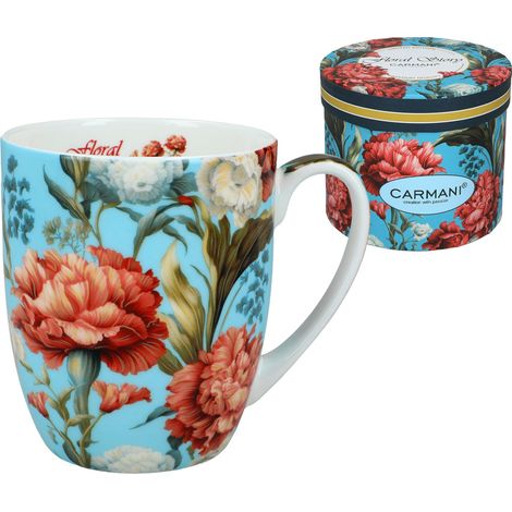 Mug en céramique Camio à motif floral, cadeau pour elle, peinture carmani (1/5)
