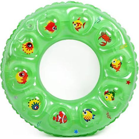 Bouée gonflable double renforcée pour enfants, cristaux, hauteur taille, verte. (1/2)