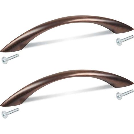Cyclingcolors – Lot de 2 poignées de meuble métal finition vieux cuivre foncé – Entraxe 96mm, hauteur 24mm – Vis incluses pour tiroirs et armoires (1/4)