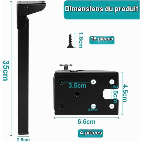 Set of Folding Table Legs, Adjustable Table Legs, Replacement Legs, Folding Sofa Legs for Bed Cabinet Laptop Furniture DIY 35cm (1/4)