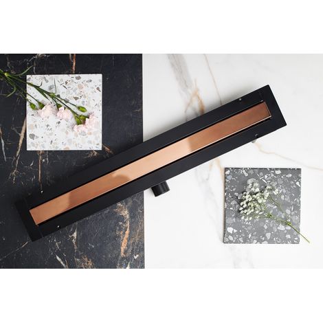 Scarico lineare oro rosa lucido - Super basso - LINE PRO - Cromo oro rosa 120 cm (1/5)