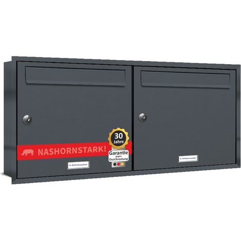 2er Briefkasten Anlage Unterputz Montage RAL 7016 Anthrazit (1/5)