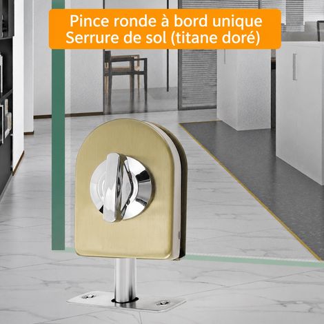 Serrure au sol 706 titane à bouton rotatif unilatéral en acier inoxydable 304 pour porte vitrée 706 304 acier inoxydable 500 g – Livraison gratuite