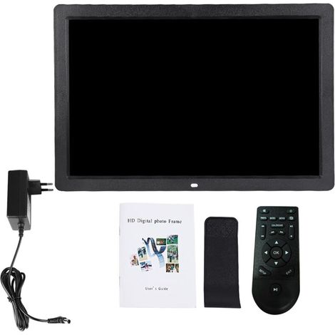 17 Inch Digital Photo Frame, 1440 900HD Electronic Photo Frame Display Photo/Music/Video Player Calendar Alarm Clock/Shutdown with Remote Control(Black) (1/5)