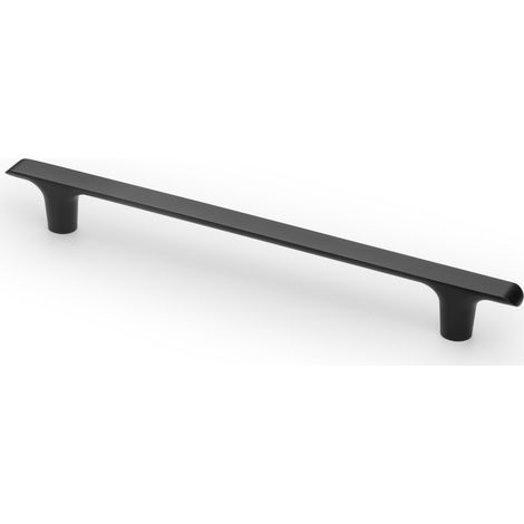 Poignée de meuble en ZnAl, C=192 mm, L=245 mm, noir mat, minimaliste, moderne, pour placards de cuisine, tiroirs et commodes, vis incluses (1/5)