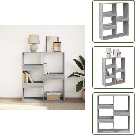 Estantería para libros - vidaXL Estantería/divisor de espacios gris Sonoma 100x33x115 cm - Estantería para DVD