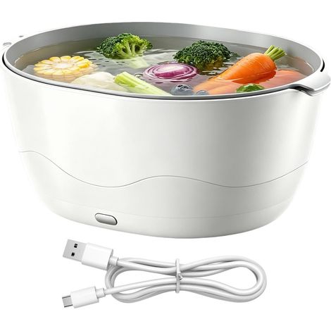 Lavadora de frutas, equipo de limpieza automático impermeable de doble capa Limpiador de frutas y verduras - Para fregadero de cocina, encimera, cocina, hogar y apartamento. (1/5)