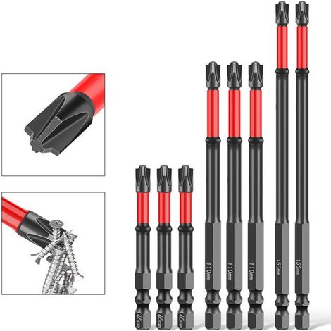 Puntas de destornillador para electricistas, puntas de destornillador Phillips taladros eléctricos, puntas hexagonales puntas taladros eléctricos (1/4)