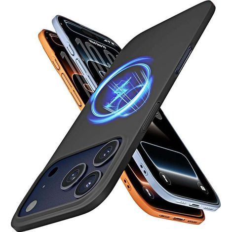 Coque de protection arrière pour iPhone 17 Pro MagSafe en silicone mat noir (1/2)