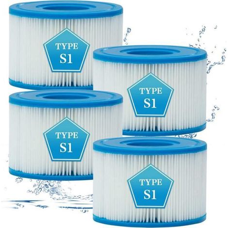 AJW-Cartouches de Remplacement de Filtre pour intex Type S1 pour filtres à remous Type S1 Filtre de Piscine (4 pièces)[390] (1/4)