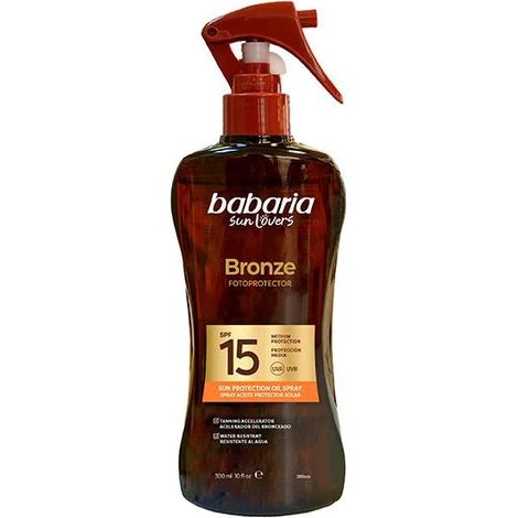 BABARIA SOL. ACEITE PROTECTOR SOLAR MONOI TAHITI BRONZE SPRAY SPF15 300 ML