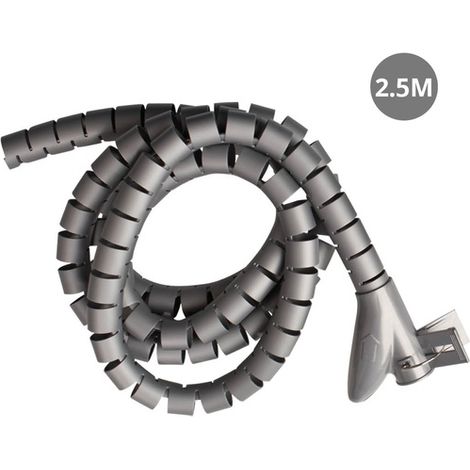 Organizador de cables helicoidal gris mate de 2.5 m GSC 0300147