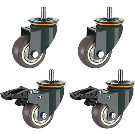 pivotantes lot de 4 roues robustes avec filetage M16 et (1/5)