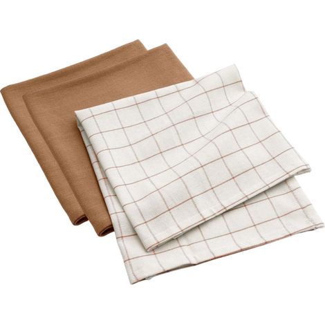Lot de 3 Torchons de Cuisine "Gourmet" 50x70cm Mocha (1/3)