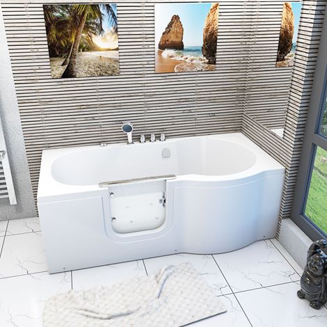 Seniorenwanne mit Tür Whirlpool S12-TH-AIR-L Badewanne 170x85cm