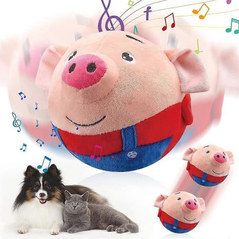 Peluche interactive pour animaux de compagnie, jouet parlant et animé pour chien, jouet cochon sauteur pour chien, jouet anti-ennui lavable en peluche cochon de dessin animé (1/5)