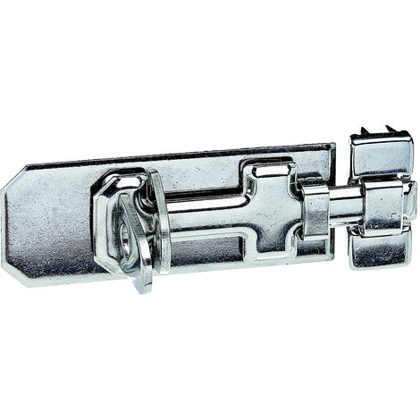 Verrou de sécurité porte-cadenas avec poignée plate et gâche attachée acier inoxydable platine de 100 x 40 mm