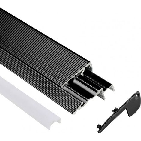 Profilé LED d'escalier 1,5 mètre – Aluminium – Diffuseur opaque – Pour éclairage intérieur et extérieur – Delitech