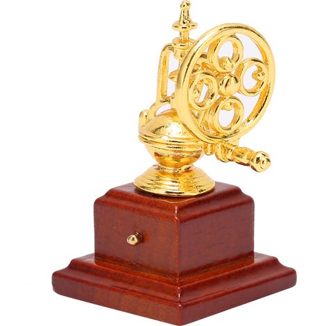 1:12 Mini Cafetière Métallique pour Maison de Poupée - Accessoire de Cuisine Simulé, Décoration Dorée, Miniature Meubles de Salon (1/5)