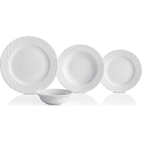 Juego de vajilla Set 100% Porcelana Blanco