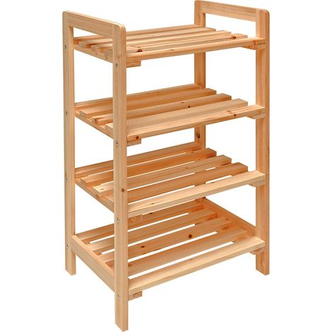 Holzregal Kellerregal Lagerregal Universalregal Regal mit 4 Böden 45x33x79cm