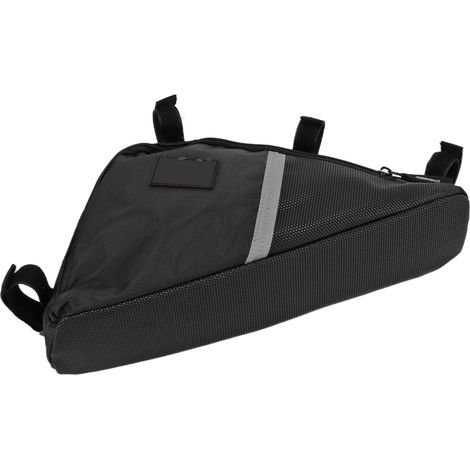 Sacoche de vélo grande capacité, sac de rangement pour vélo en tissu Oxford résistant, pochette triangulaire pour cadre de selle, noir (1/5)