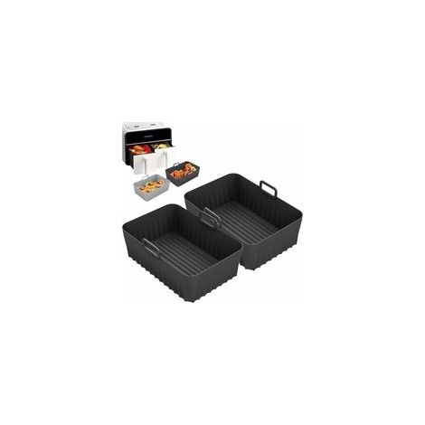 2 pcs Silicone Air Fryer Liner pour, Air Fryer Accessoires pour Dual Air Fryer, Airfryer Liners réutilisables pour Tower Instant Vortex Salter (1/5)