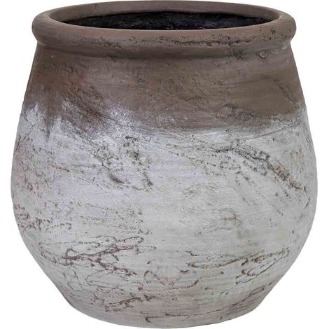 Macetero de fibra de vidrio blanco 51x51x48cm