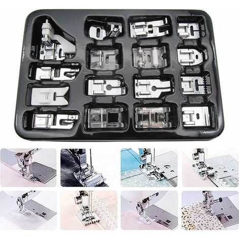 MSBD Kit de 16 pieds presseurs pour machines Singer, Brother, Janome, Elna, Kenmore